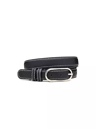 BECKSÖNDERGAARD | Ceinture en cuir GLOSSY NOLA LEATHER BELT Dusty Cedar Red | schwarz